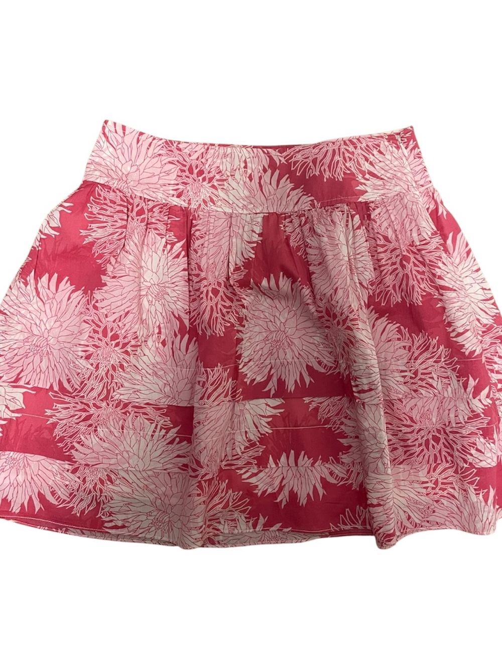 Gap Women’s Pink Floral A-Line Skirt Ruffled, 4